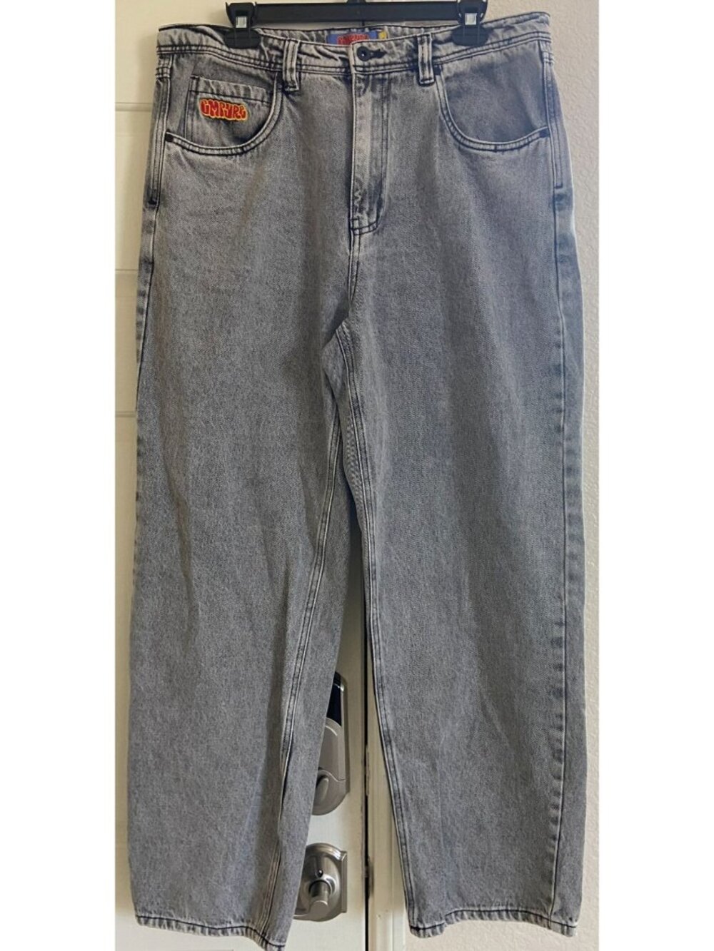Empyre Mens Relax Jeans Baggy Skateboard Straight Grey 34